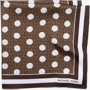 Šála Michael Kors dámský šátek Polka hnědý