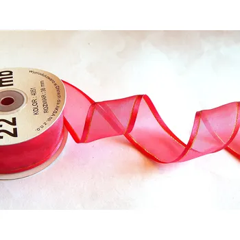 Stuha Stuha šifonová ozdobná s lurexem, WOA4051, šíře 38 mm/ návin 22 m