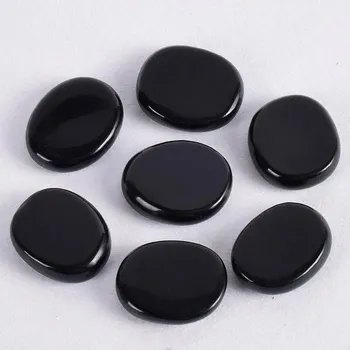 Přírodní čakrové kameny 30x22x7 mm | energetický krystal, duchovní energie 7 ks - Obsidián