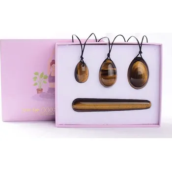 Jadeitové masážní vajíčko pro kegel cvičení | posílení pánevního dna 4 ks - BÍLÝ