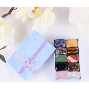 Přírodní kámen Přírodní tromlované kameny mix minerálů 10 ks | domácí dekorace 10 ks - smíšený