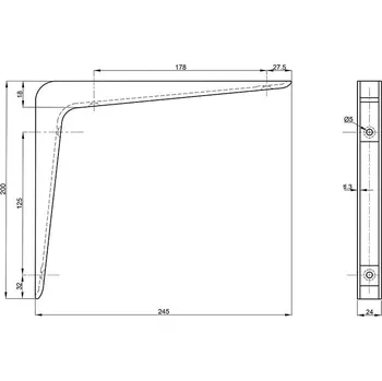 Konzola hliníková bílá, nosnost 40kg Barva: Bílá, Rozměr: 200x250