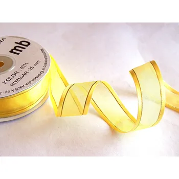 Stuha Stuha šifonová ozdobná s lurexem, WOA4011, šíře 38 mm/ návin 22 m