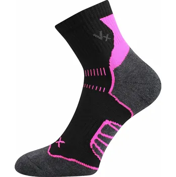 Dámské ponožky Dámské - cyklistické sportovní ponožky - střední výška Falco - Boma Fuski -černá s růžovou (-vysoká prodyšnost)