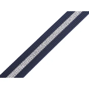Galanterie Popruh polypropylenový oboustranný s lurexem šíře 25 mm