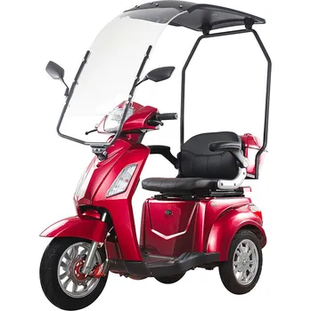 Elektrický invalidní skútr inSPORTline Elektrický tříkolový vozík Zorica se střechou červená