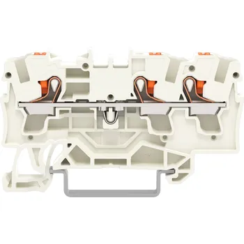 modulární přístroj a rozvaděč WAGO Svorka 2204-1309 3vodičová průchozí s ovládacím tlačítkem 4 mm², šedá 2204-1309