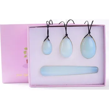 Jadeitové masážní vajíčko pro kegel cvičení | posílení pánevního dna 4 ks - Zlato