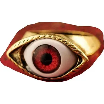 Prsten Výrazný upírský prsten s okem | gotický prsten, módní šperk - HNĚDÝ