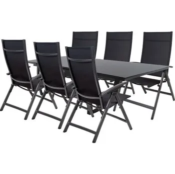 Zahradní sestava Doppler LIVORNO AVANTAGE antracit - zahradní hliníková souprava 6+1