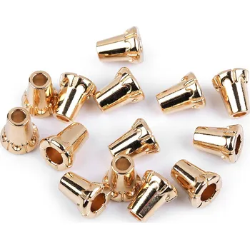 Kovová koncovka na šňůru Ø4 mm / ozdoba, barva 2 růžové zlato