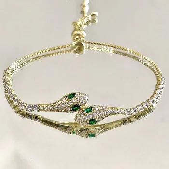 Náramek Elegantní hadí náramek pro ženy s jemným designem | dámský šperk, módní doplněk - Zlatá barva