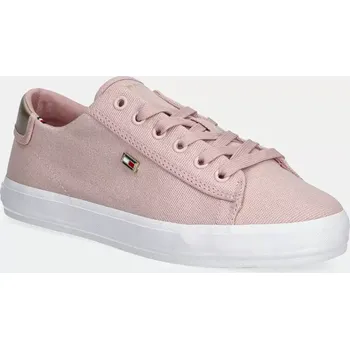 Pánská obuv Tenisky Tommy Hilfiger VULC CANVAS LACE UP SNEAKER růžová barva, FW0FW08647 03X, EUR 40