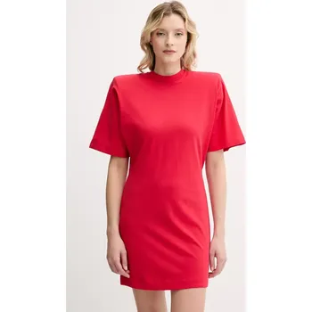 Dámské šaty Bavlněné šaty Pinko červená barva, mini, 105220 A2M2 105220.A2M2 33X, vel. XS