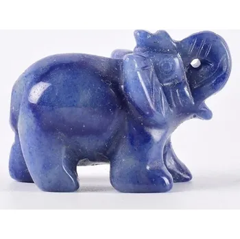 Slon soška z přírodního kamene ručně vyřezávaný | Dekorace, figurka - zelený avanturín-365016