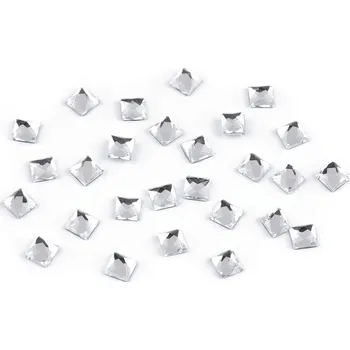 Nažehlovací kamínky hotfix čtvereček celoplošné broušení 4x4 mm, barva crystal