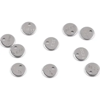 Přívěsek Přívěsek / komponent k výrobě šperků z nerezové oceli se značkou S.steel, barva 2 platina kolečko