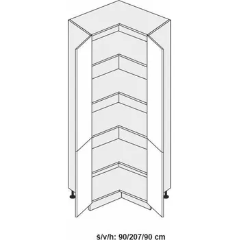 Kuchyňská skříňka Kuchyňská skříňka dolní vysoká QUANTUM BEIGE MAT D24N/207 - bílá alpská