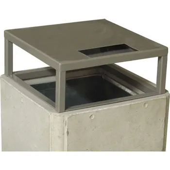 Odpadkový koš ADVAS Stříška betonového koše 4hran Bez povrchové úpravy Bez popelníku