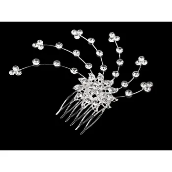 Ozdoba do vlasů Hřeben do vlasů s broušenými kamínky hand made