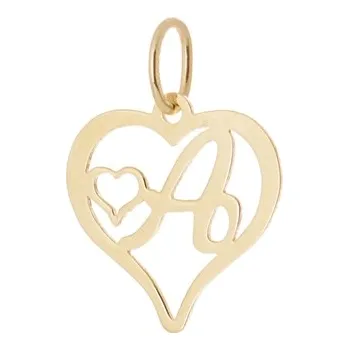 Přívěsek Přívěšek srdce s písmenem A ze žlutého zlata ZZ0437F