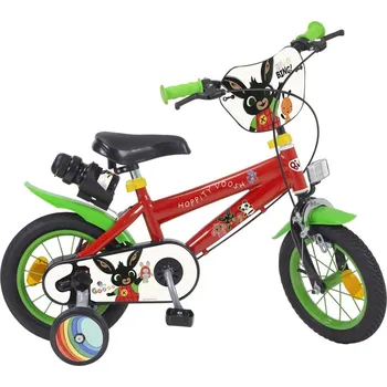 Dětské kolo Kolo dětské Toimsu Bing zeleno červené 12 s lahví