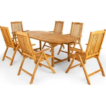 Zahradní sestava Doppler TAMAN DORSET FSC velký - zahradní teaková souprava 6+1