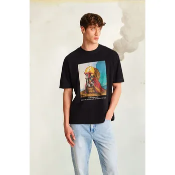 Bavlněné tričko Medicine pánské, černá barva, s potiskem RS25.TSM851 99X, vel. M