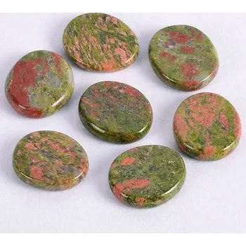 Přírodní čakrové kameny 30x22x7 mm | energetický krystal, duchovní energie 7 ks - unakit