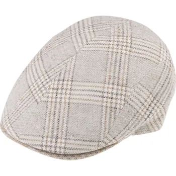 Čepice Fiebig - Headwear since 1903 Pánská letní bekovka od Fiebig - len - béžová kostka Velikost: 59 cm (L)