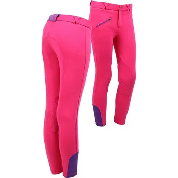 Jezdecké kalhoty Q-essentials Rajtky Junior Q-essentials, s kolenními záplatami, dětské, fuchsia 152
