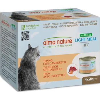 Krmivo pro kočku 12x50g Almo Nature HFC Natural Light - tuňák a krevety