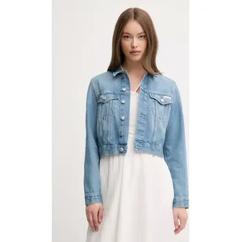 Dámská casual bunda Džínová bunda Calvin Klein Jeans modrá barva, přechodná, J20J225184 50J, vel. L