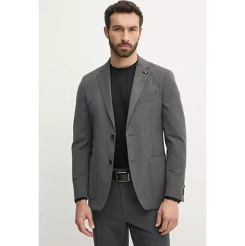 Dámské sako Sako s příměsí vlny Tommy Hilfiger šedá barva, SQTHL6505.SQTH401 90X, vel. 50