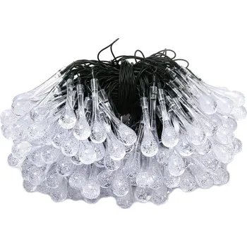 Venkovní osvětlení IMMAX LED solární dekorační řetěz DROP, 200xLED, IP65, teplá bílá, 20m