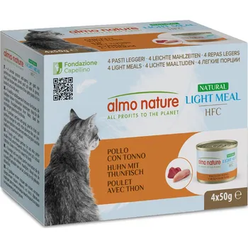 Krmivo pro kočku 12x50g Almo Nature HFC Natural Light - kuřecí a tuňák