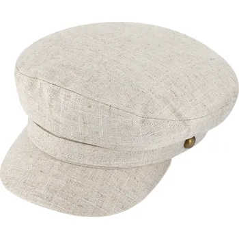 Čepice Fiebig - Headwear since 1903 Námořnická lněná kapitánka - od Fiebig béžová Velikost: 60 cm