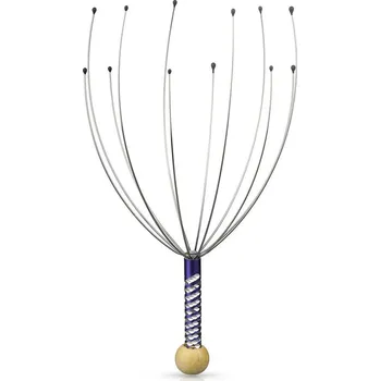 Masážní přístroj Interlook SM-12CL-ČERVENÁ | Masážní přístroj na pokožku hlavy | Ájurvédský masér pro relaxační masáž