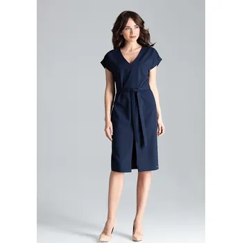 Dámské šaty Tmavě modré šaty s rozparkem L032 Velikost: S