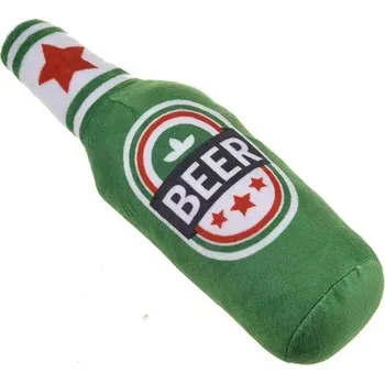 Hračka pro psa Pískací plyšová hračka pro psy ve tvaru pivní láhve | psí hračka, plyšová hračka - Zelený