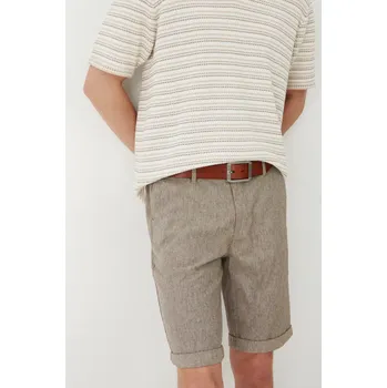 Pánské kraťasy Šortky s příměsí lnu Medicine hnědá barva RS25.SZM902 84M, vel. M