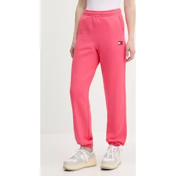 Bavlněné tepláky Tommy Jeans DW0DW20679 růžová 42X, vel. M