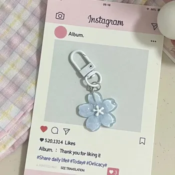 Romantický přívěsek sakura pro klíče a kabelky | přívěsek na klíče, sakura klíčenka - Modrý