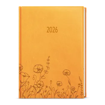 Diář Týdenní diář 2026 Baloušek A5 Oskar - Vivella s ražbou - okrová - Louka