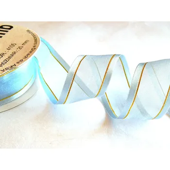 Stuha Stuha šifonová ozdobná s lurexem, WOA4105, šíře 38 mm/ návin 22 m