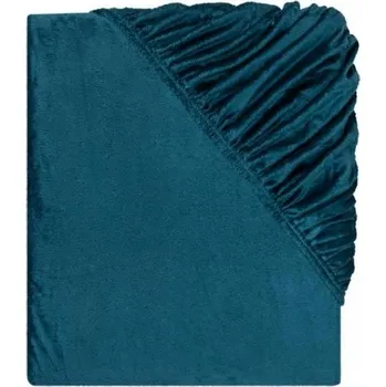 Prostěradlo KSTL Plyšové napínací prostěradlo 140-160 x 200 cm petrolejová