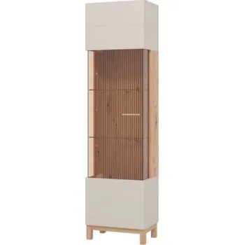 Knihovna Vysoká vitrína Xavier - dub, béžová