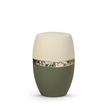 Smuteční dekorace Zvířecí urna Infinity Artist - Creme/Oliv 1,5l