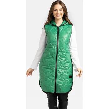 Dámská vesta Zelená lehká dámská vesta s neodnímatelnou kapucí BLE 230000 F - Green Velikost: XL