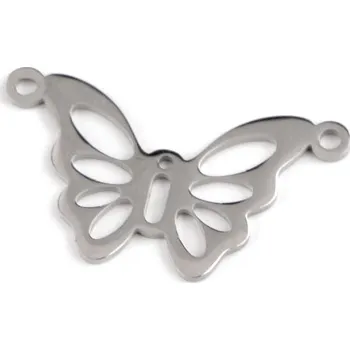 Přívěsek Přívěsek / mezidíl k výrobě šperků z nerezové oceli nekonečno, kost, motýl, srdce, střední, 3 platina motýl